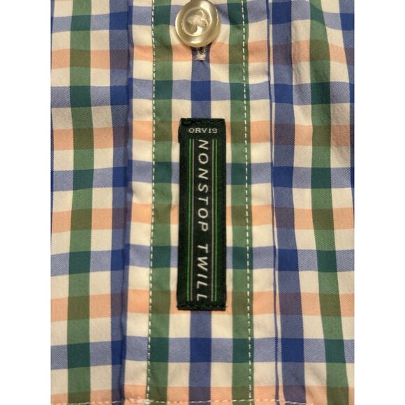 XL Orvis Active Fit Nonstop Twill Pink Green Check Long Sleeve Shirt Button Up - Picture 7 of 12